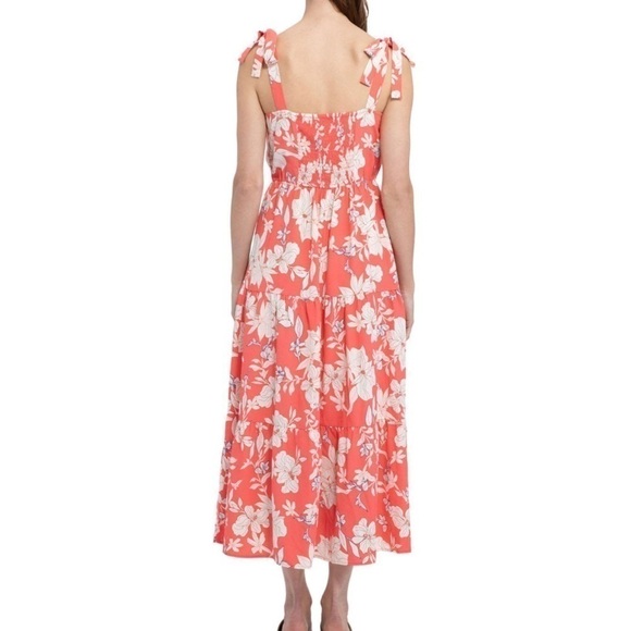 Social Standard by Sanctuary Floral Coral maxi Dress for Women size L tie straps - Picture 4 of 6